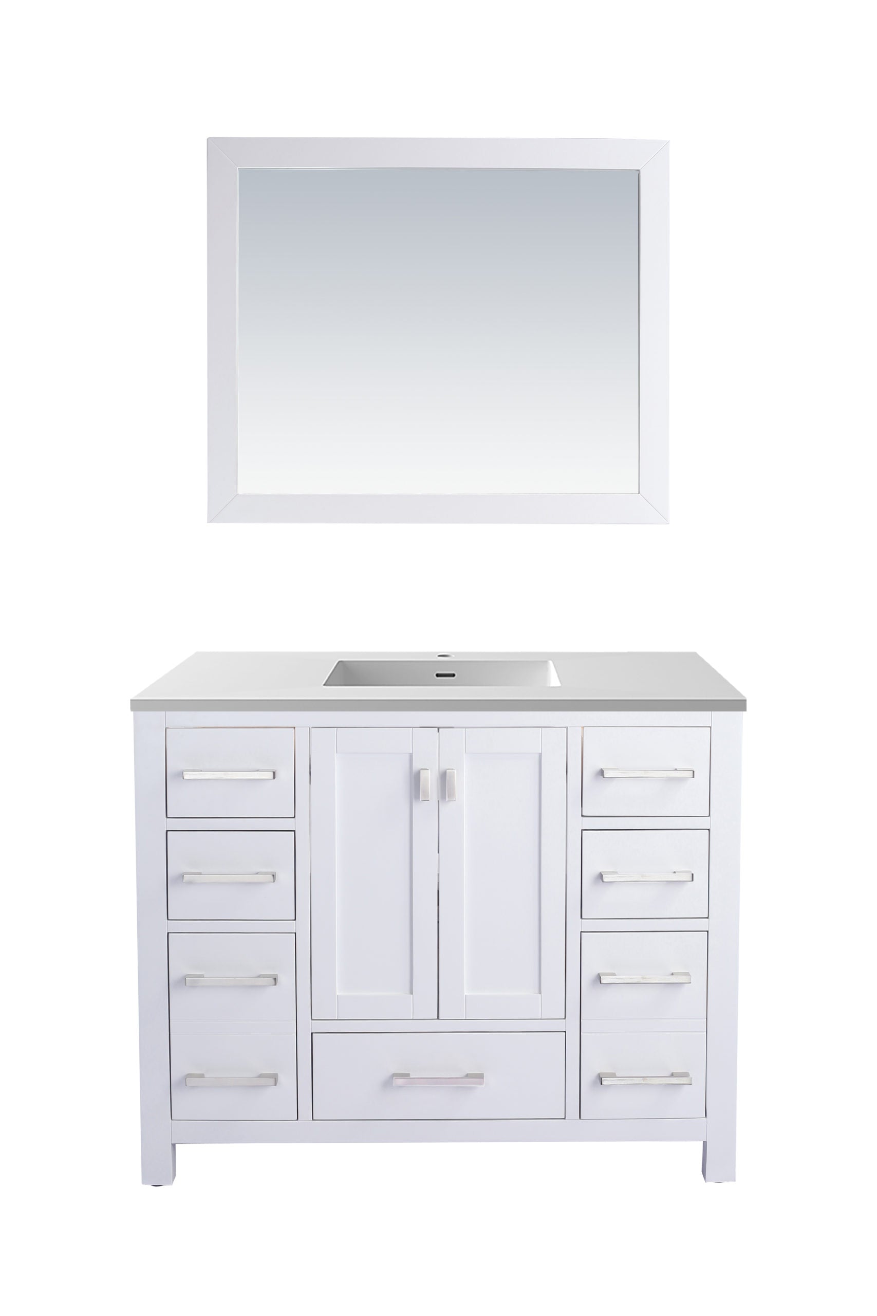 Laviva Wilson 42" Bathroom Vanity Set w/ Sink in White | 313ANG-42W
