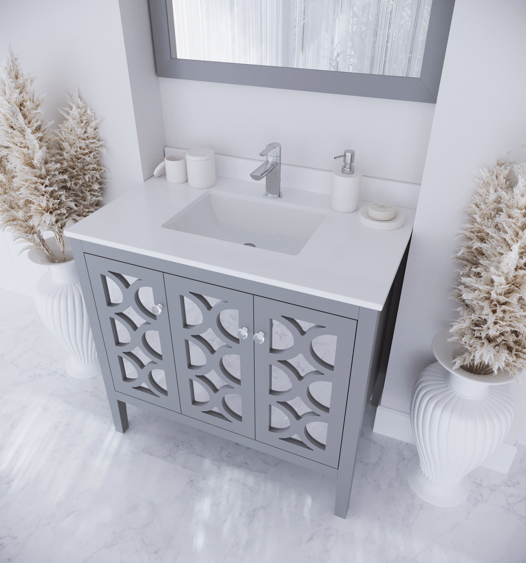 Laviva Mediterraneo 36" Bathroom Vanity Set w/ Sink in Gray | 313MKSH-36G