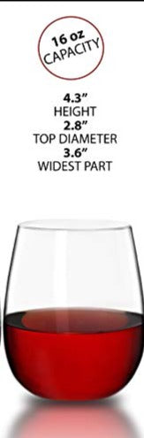 Wine Glasses (Unbreakable/Shatterproof) Set of 8 Plastic Cups