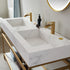 Vinnova Bilbao 60" Bathroom Vanity Set w/ Brushed-Gold & Snow-white Faux-stone Countertop | 701160-BG-SMB