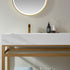 Vinnova Bilbao 60" Bathroom Vanity Set w/ Brushed-Gold & Snow-white Faux-stone Countertop | 701160-BG-SMB
