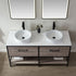 Vinnova Murcia 60" Bathroom Vanity Set in Mexican Oak w/ White Composite Grain Stone Countertop & vessel sink | 701360-MXO-GW