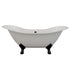 Cambridge Plumbing DES-DH/NH Bathtub Cast Iron Double Ended Slipper Tub with Brush-Coated Feet  (31H x 31W x 71L)