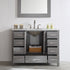 Vinnova Gela 48" Bathroom Vanity Set in Grey w/ Carrara White Marble Countertop | 723048-GR-CA