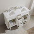 Vinnova Charlotte 60" Bathroom Double Vanity Set in White w/ Carrara Quartz Stone Top | 735060-WH-CQS