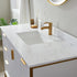 Vinnova Granada 48" Bathroom Vanity Set in White w/ White Composite Grain Stone Countertop | 736048-WH-GW