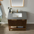 Vinnova Donostia 36" Bathroom Vanity Set in Walnut w/ Grey Composite Armani Limestone Board Stone Countertop | 737036-NLW-ALB