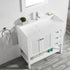 Vinnova Pavia 36” Bathroom Vanity Set in White w/ Acrylic Under-mount Sink | 755036-WH-WH