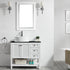 Vinnova Modena 36” Bathroom Vanity Set in White w/ Glass Countertop w/ White Vessel Sink | 756036-WH-BG