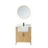 Vinnova Sevilla 30" Bathroom Vanity Set in Ash Wood w/ White Composite Stone Countertop | 797030-WA-WH