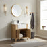 Vinnova Sevilla 30" Bathroom Vanity Set in Ash Wood w/ White Composite Stone Countertop | 797030-WA-WH