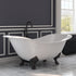 Cambridge Plumbing DES-DH/NH Bathtub Cast Iron Double Ended Slipper Tub with Brush-Coated Feet  (31H x 31W x 71L)