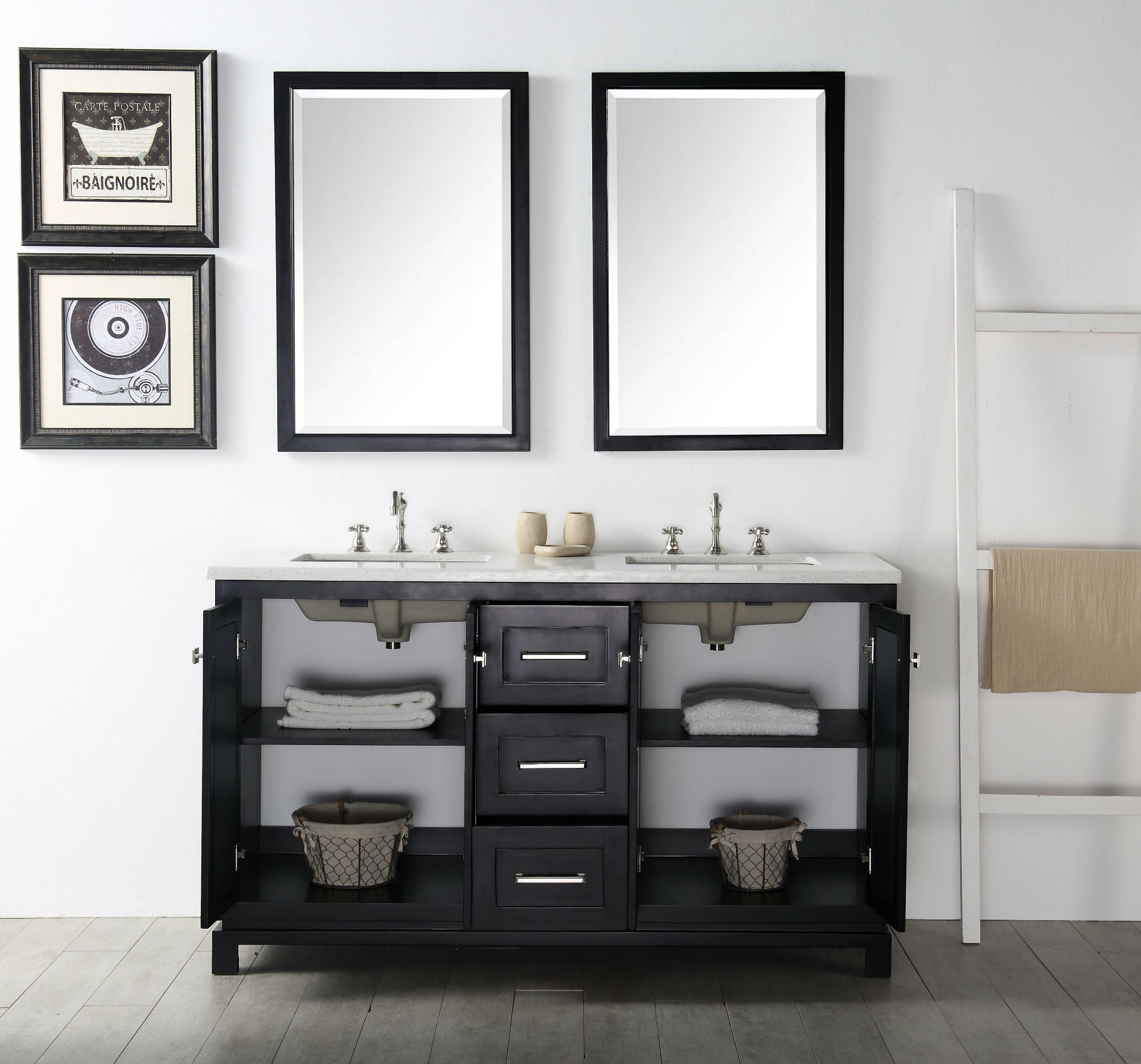Legion Furniture 60" Vanity & Double Sinks WH7460 (60" x 22" x 35")