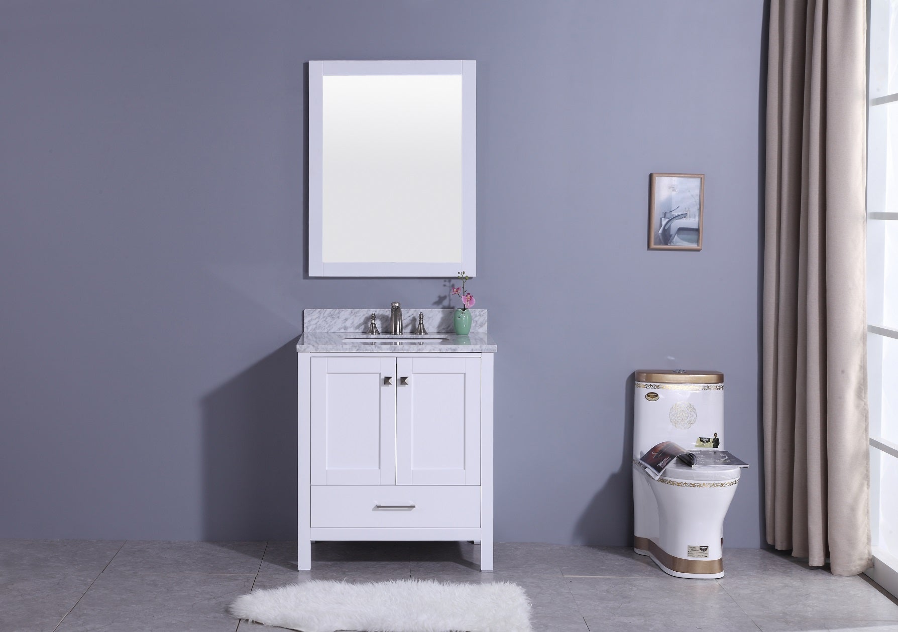 Legion Furniture 31" Vanity, Mirror & Sink - WT7230 (31" x 22" x 35")