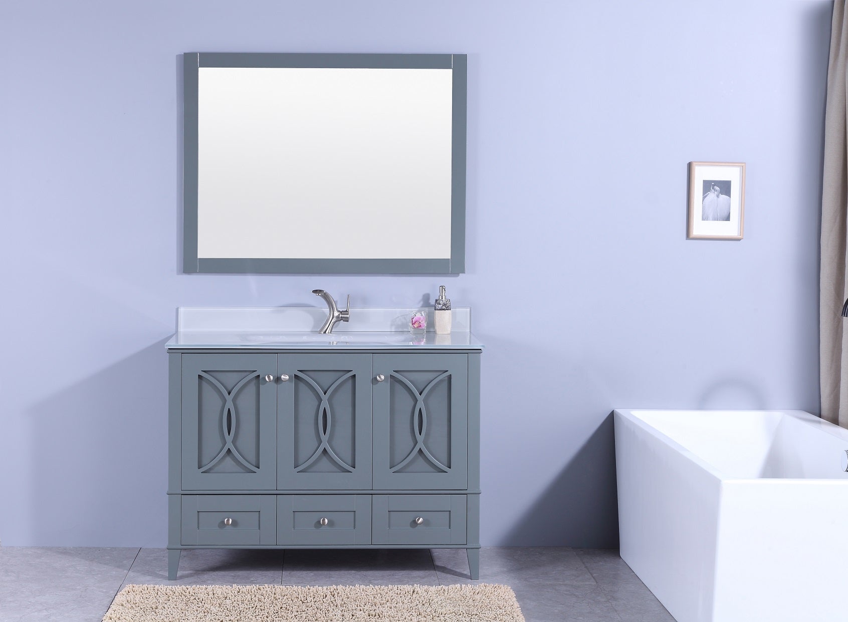 Legion Furniture 48" Vanity, Mirror & Sink - WT7448 (48"x22"x35")