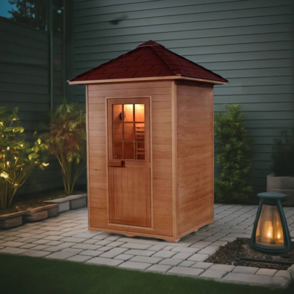 Purchase directly at Findyourbath.com Sunray "Eagle" 2-Person Outdoor Traditional Sauna | HL200D1