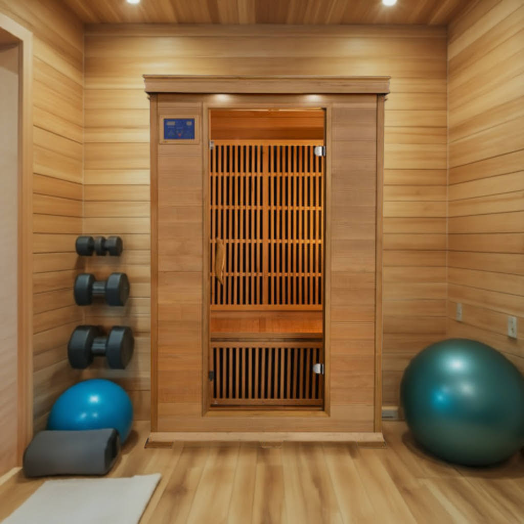 Available at Findyourbath.com Sunray 2-Person "Evansport" Infrared Sauna - w/ Hemlock - HL200K2