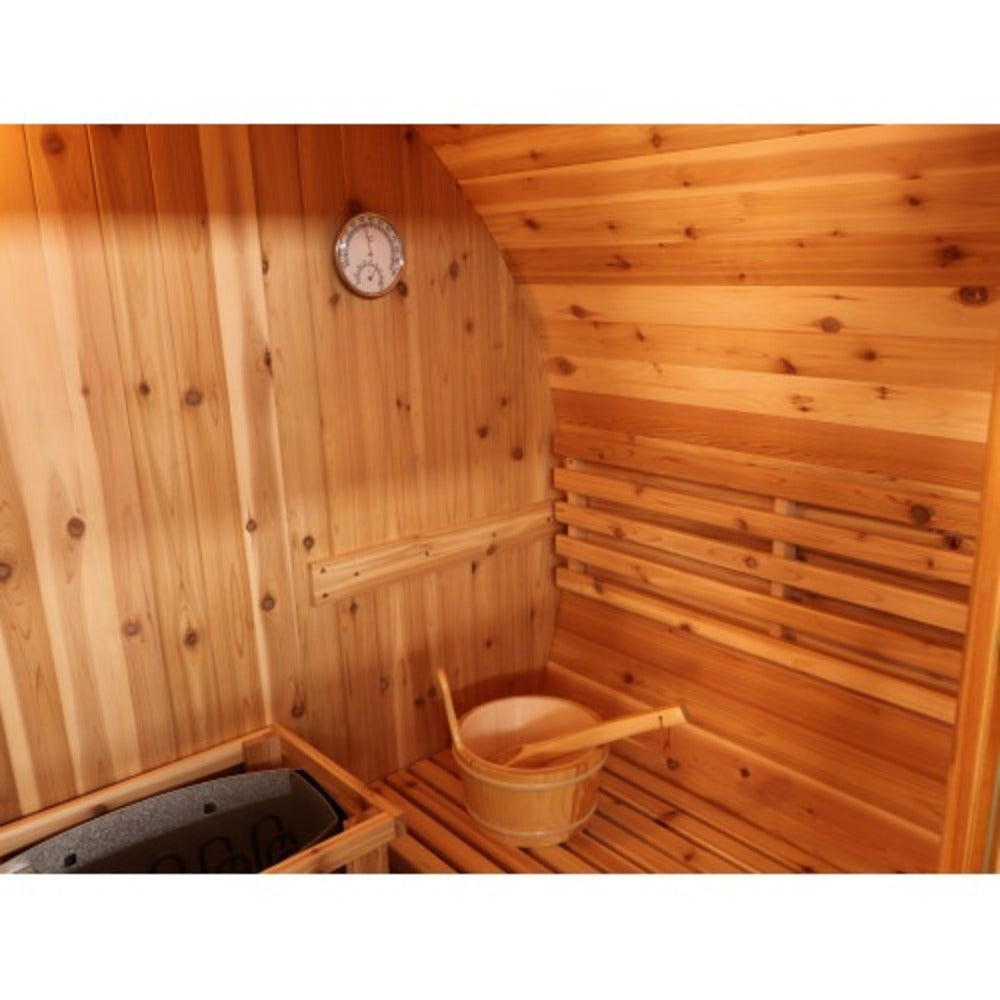 SunRay Traditional Outdoor Barrel Sauna | 2-Person "Solace" 200SH