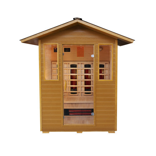 Sunray "Grandby" Infrared Outdoor Sauna | 3-Person w/ Hemlock - HL300D