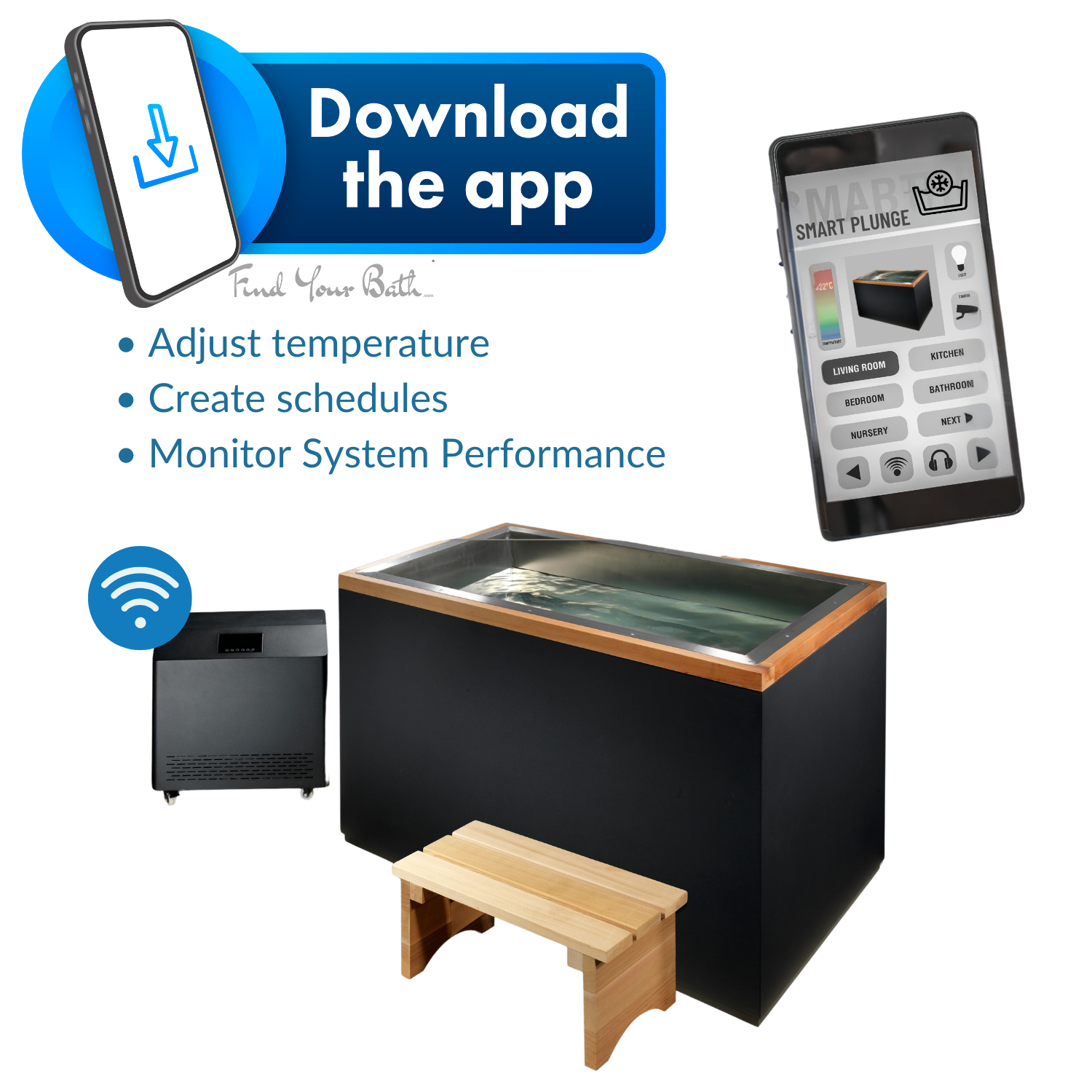 Smart Cold Plunge "Cuboid" w/ WiFi & Water Cooling System | Dynamic Cold Therapy