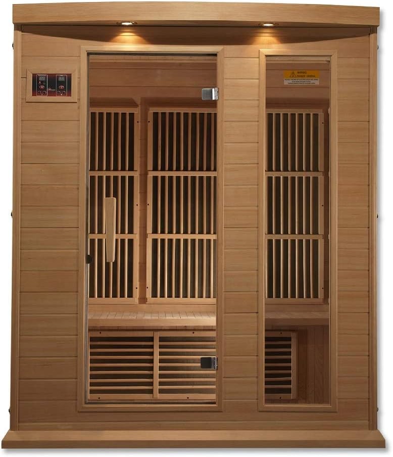 Golden Designs Sauna Maxxus 3-Person FAR Infrared Sauna Low EMF w/ Hemlock - MX-K306-01