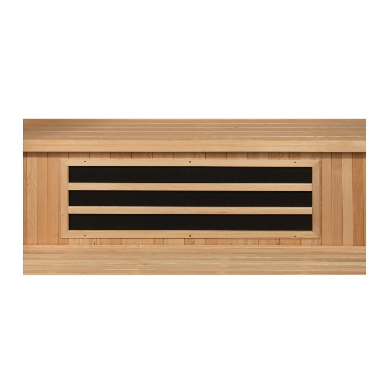 Wooden vent with black interior on a white background