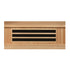 Wooden vent with black interior on a white background