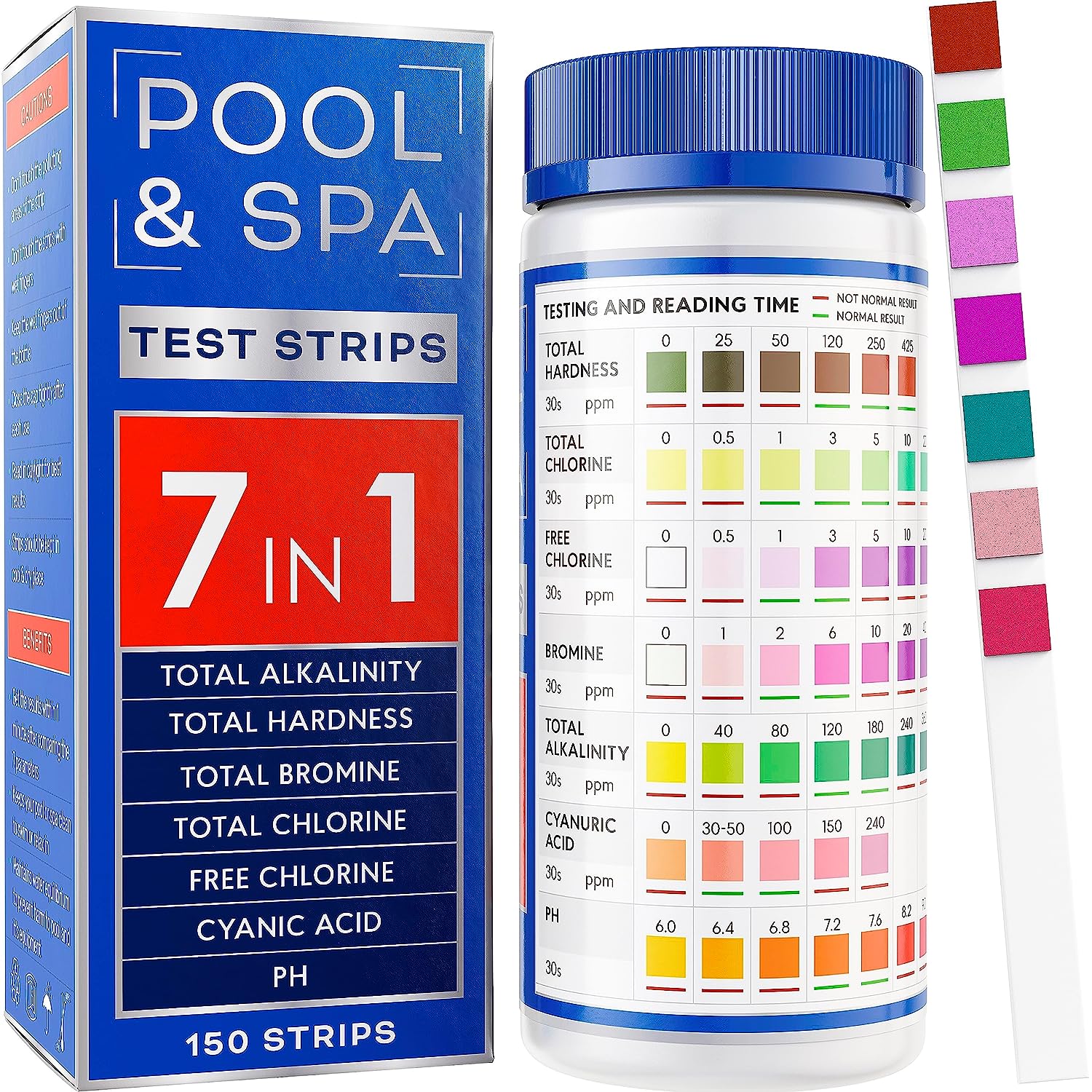 Hot Tub Test Strips for Chlorine & Bromine