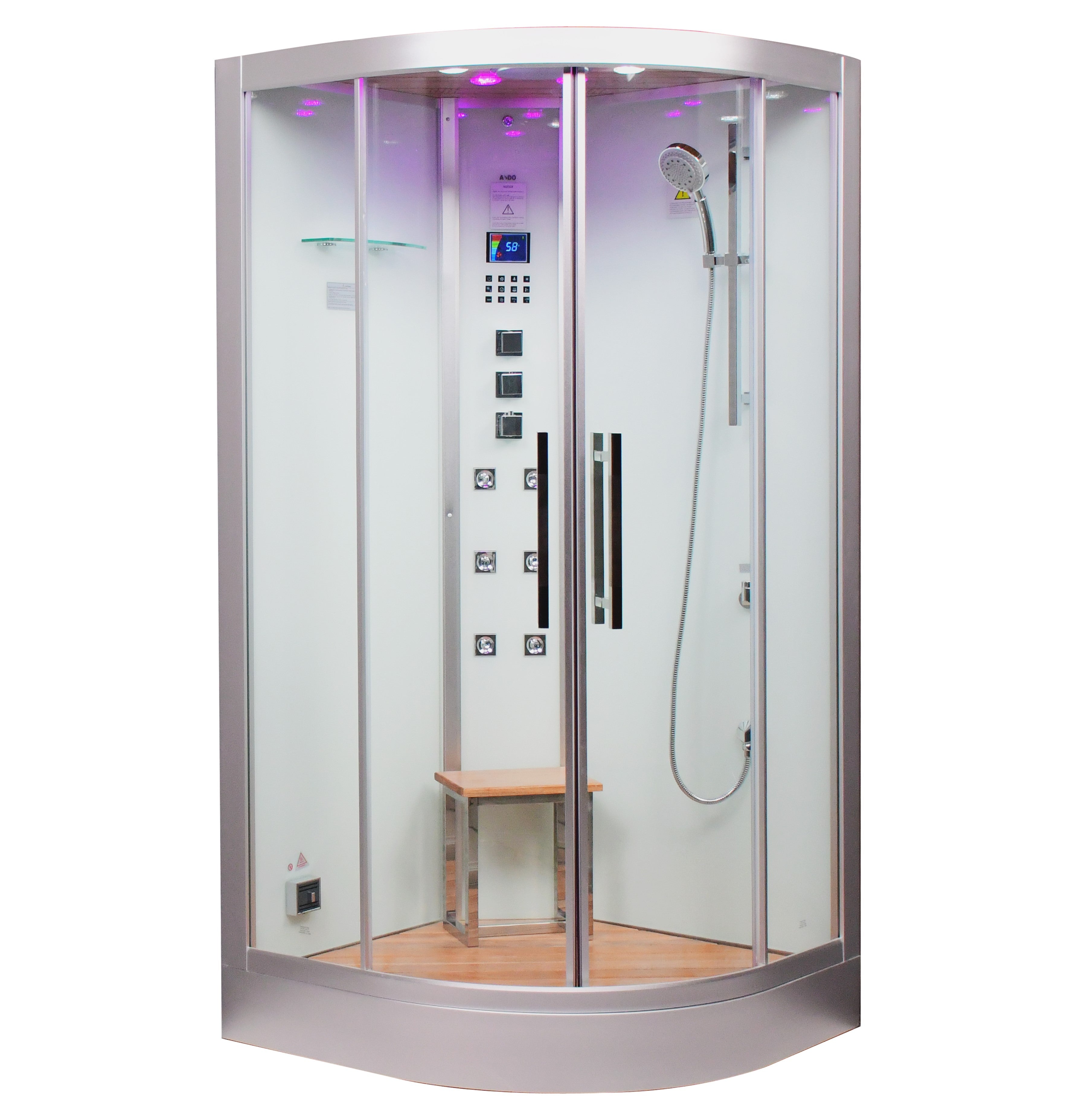 Platinum DZ963F8 Steam Shower - 39" x 39" x 89" - White