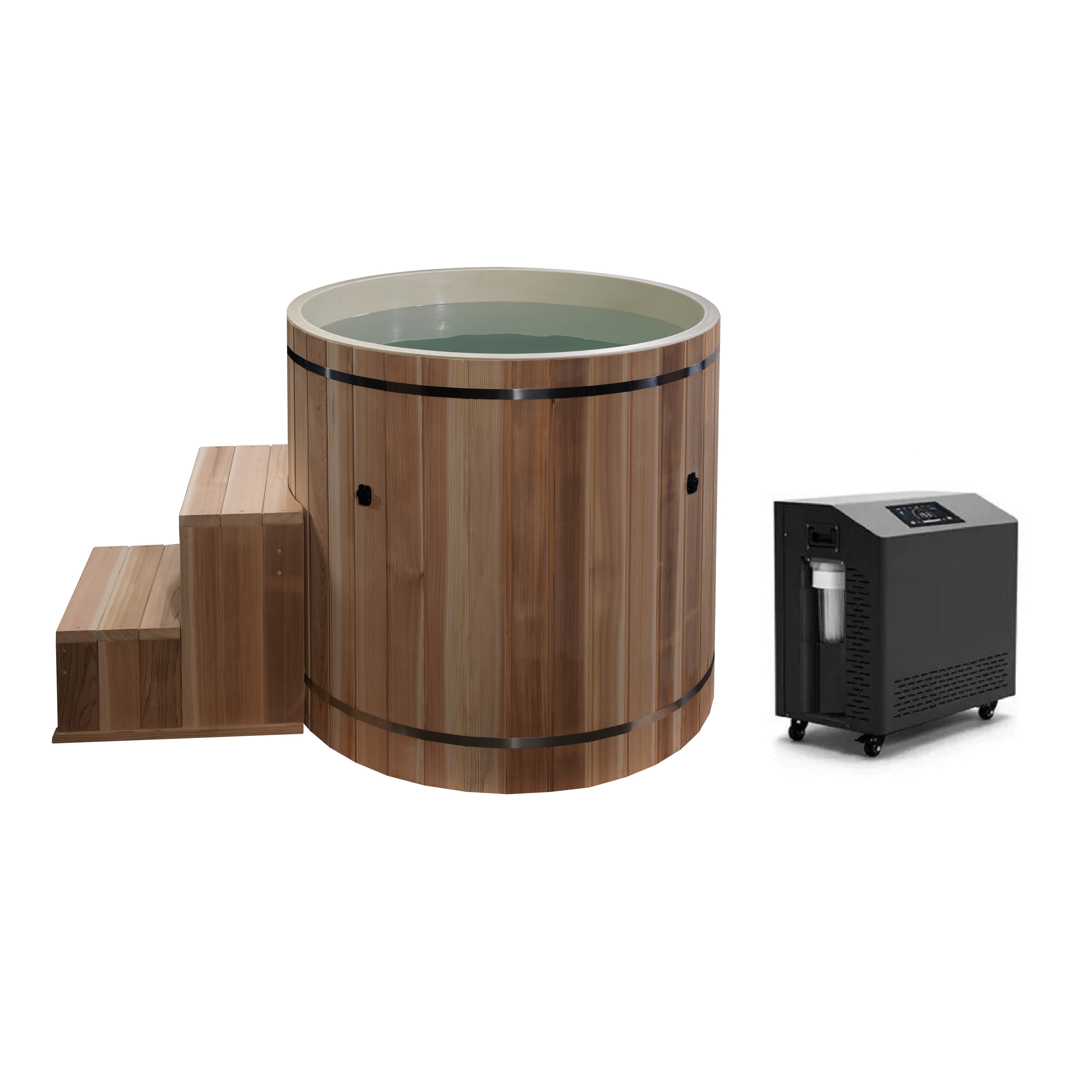 Outdoor Cold Plunge Premium Pacific Cedar Wood (tub only) | Dynamic Cold Therapy Circular Ice Bath