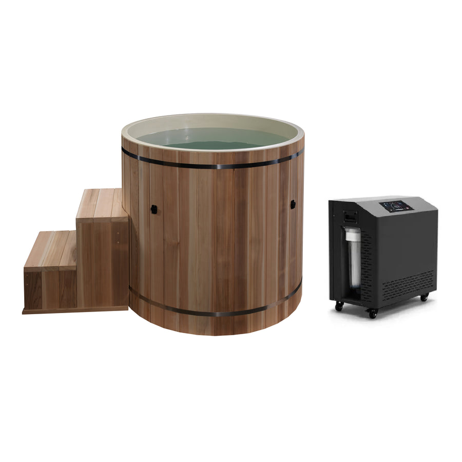 Outdoor Cold Plunge Premium Pacific Cedar Wood (tub only) | Dynamic Cold Therapy Circular Ice Bath