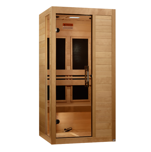 Golden Designs Dynamic "Veneto Elite" 1-2-person Ultra Low EMF FAR Infrared Sauna w/ Canadian Hemlock | DYN-6115-05 Elite