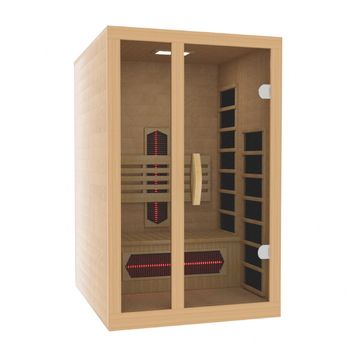 Golden Designs Dynamic "Gracia" 1-2-Person Full Spectrum Near Zero EMF FAR Infrared Sauna w/ Canadian Hemlock | DYN-6119-03 FS