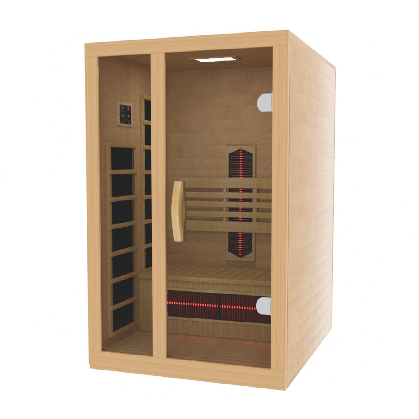 Golden Designs Dynamic "Gracia" 1-2-Person Full Spectrum Near Zero EMF FAR Infrared Sauna w/ Canadian Hemlock | DYN-6119-03 FS