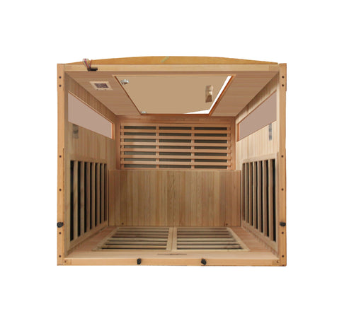 Golden Designs Dynamic "Versailles Elite" 2-person Ultra Low EMF FAR Infrared Sauna w/ Canadian Hemlock | DYN-6202-03 Elite