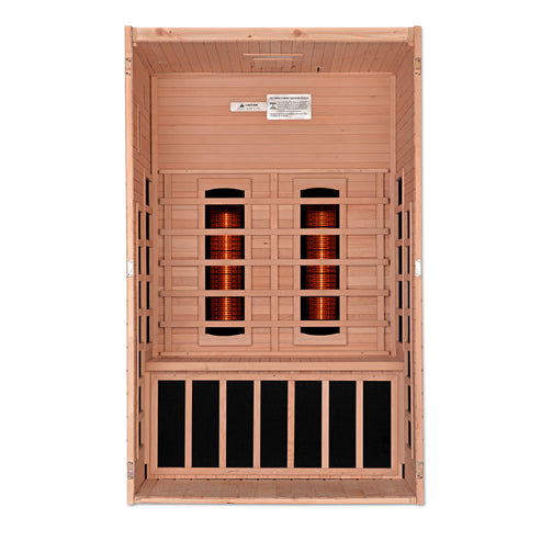 Golden Designs Dynamic "Serena" 2-Person Full Spectrum Near Zero EMF FAR Infrared Sauna w/ Canadian Hemlock | DYN-6229-03 FS