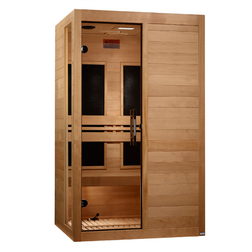 Golden Designs Dynamic "Lucca Elite" 2-person Ultra Low EMF FAR Infrared Sauna w/ Canadian Hemlock | DYN-6215-05 Elite