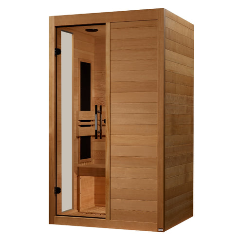 Golden Designs Dynamic "Lucca Elite" 2-person Ultra Low EMF FAR Infrared Sauna w/ Canadian Hemlock | DYN-6215-05 Elite