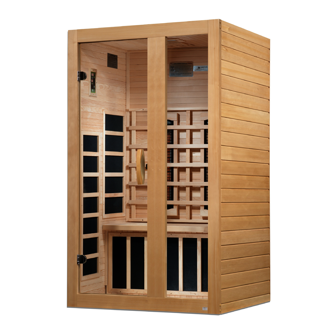 Golden Designs Dynamic "Serena" 2-Person Full Spectrum Near Zero EMF FAR Infrared Sauna w/ Canadian Hemlock | DYN-6229-03 FS