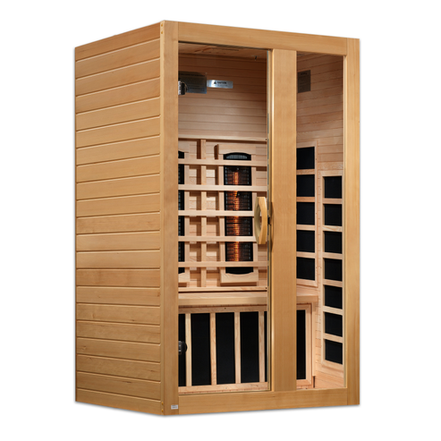 Golden Designs Dynamic "Serena" 2-Person Full Spectrum Near Zero EMF FAR Infrared Sauna w/ Canadian Hemlock | DYN-6229-03 FS