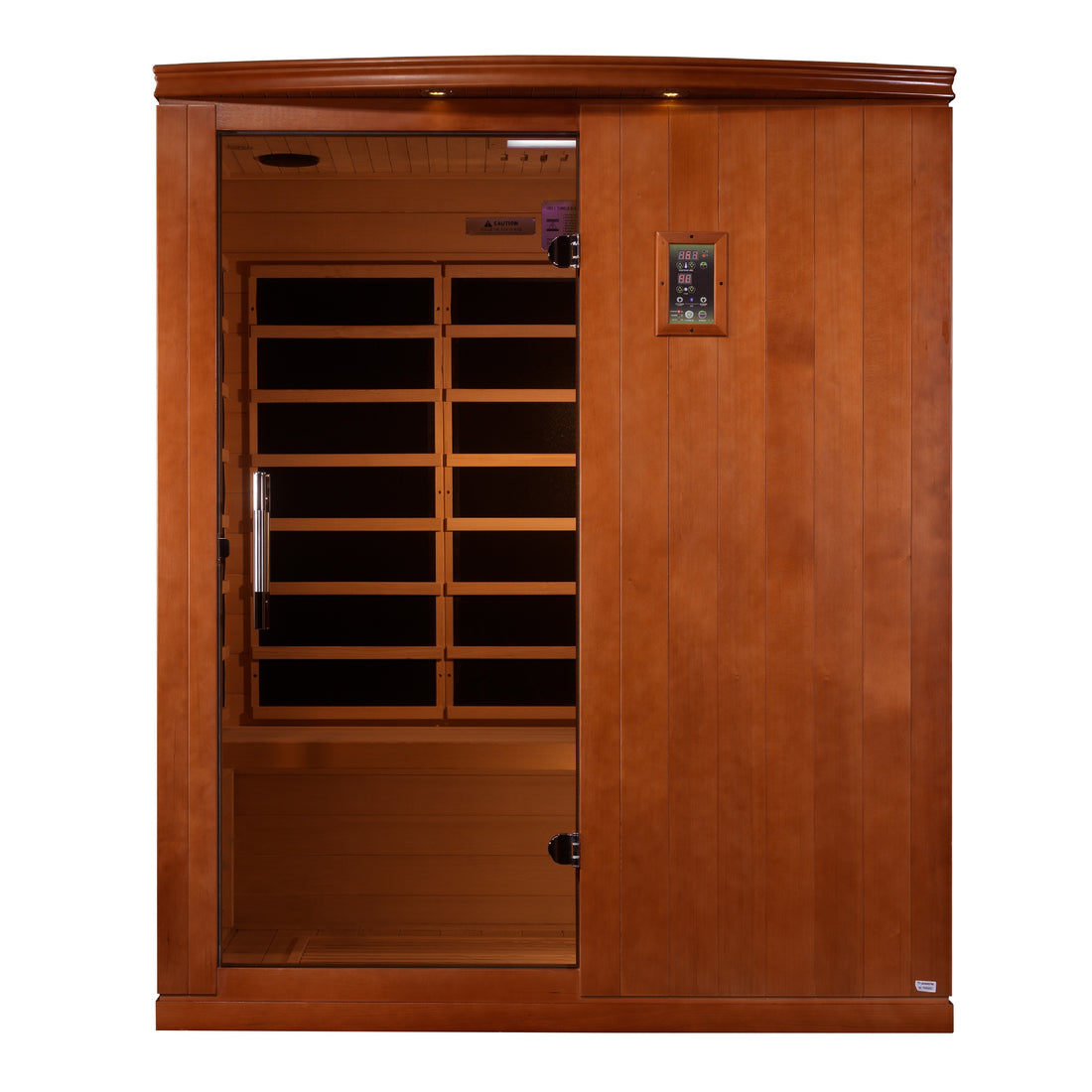 Golden Designs Dynamic "Madrid Elite" 3-person Ultra Low EMF FAR Infrared Sauna w/ Canadian Hemlock | DYN-6310-04 Elite