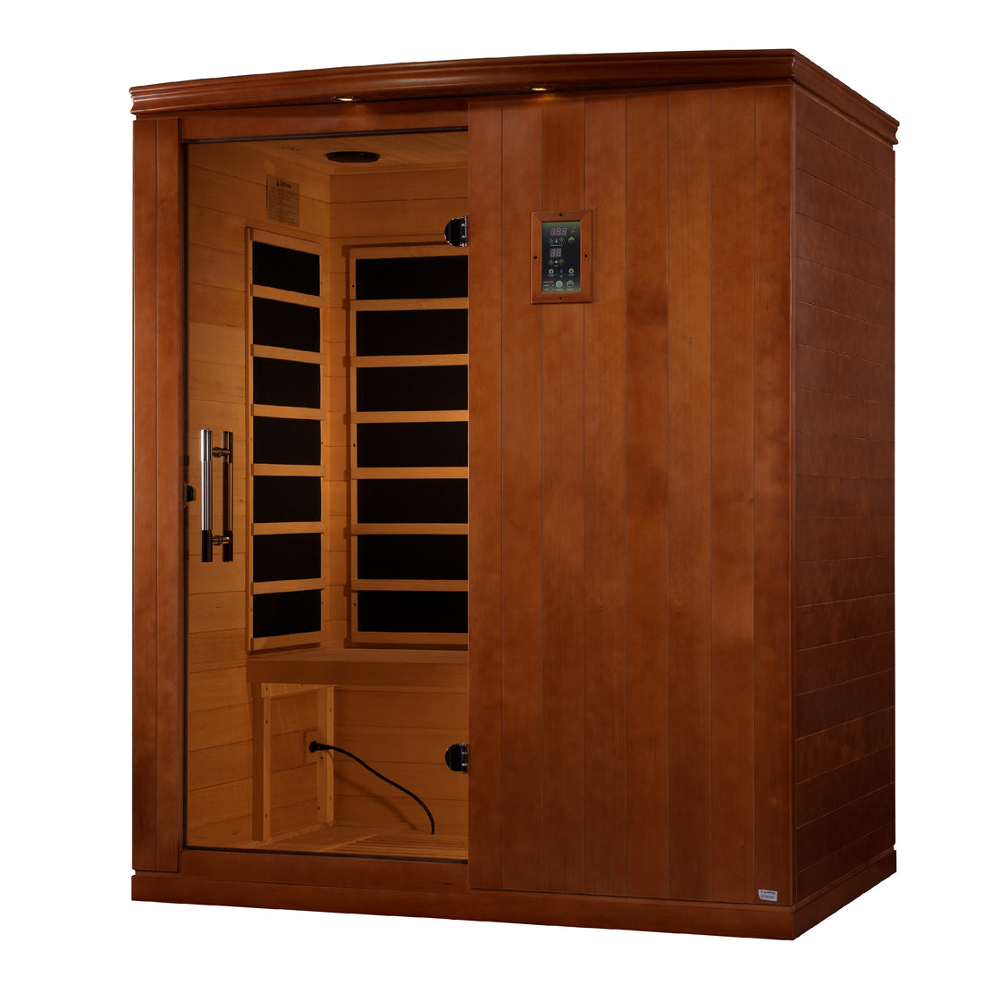Golden Designs Dynamic "Madrid Elite" 3-person Ultra Low EMF FAR Infrared Sauna w/ Canadian Hemlock | DYN-6310-04 Elite