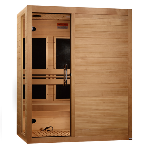 Golden Designs Dynamic "Toscana Elite" 3-person Ultra Low EMF FAR Infrared Sauna w/ Canadian Hemlock | DYN-6315-05 Elite