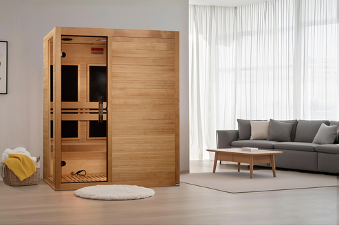 Golden Designs Dynamic "Toscana" 3-person Low EMF FAR Infrared Sauna w/ Canadian Hemlock | DYN-6315-05