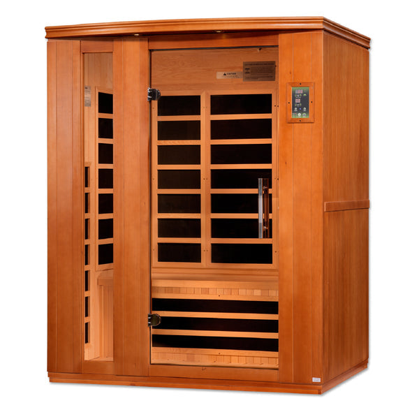 Golden Designs Dynamic "Lugano Elite" Ultra Low EMF 3-person FAR Infrared Sauna w/ Hemlock | DYN-6336-02 Elite