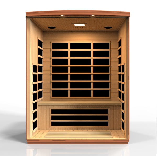 Golden Designs Dynamic "Lugano Elite" Ultra Low EMF 3-person FAR Infrared Sauna w/ Hemlock | DYN-6336-02 Elite