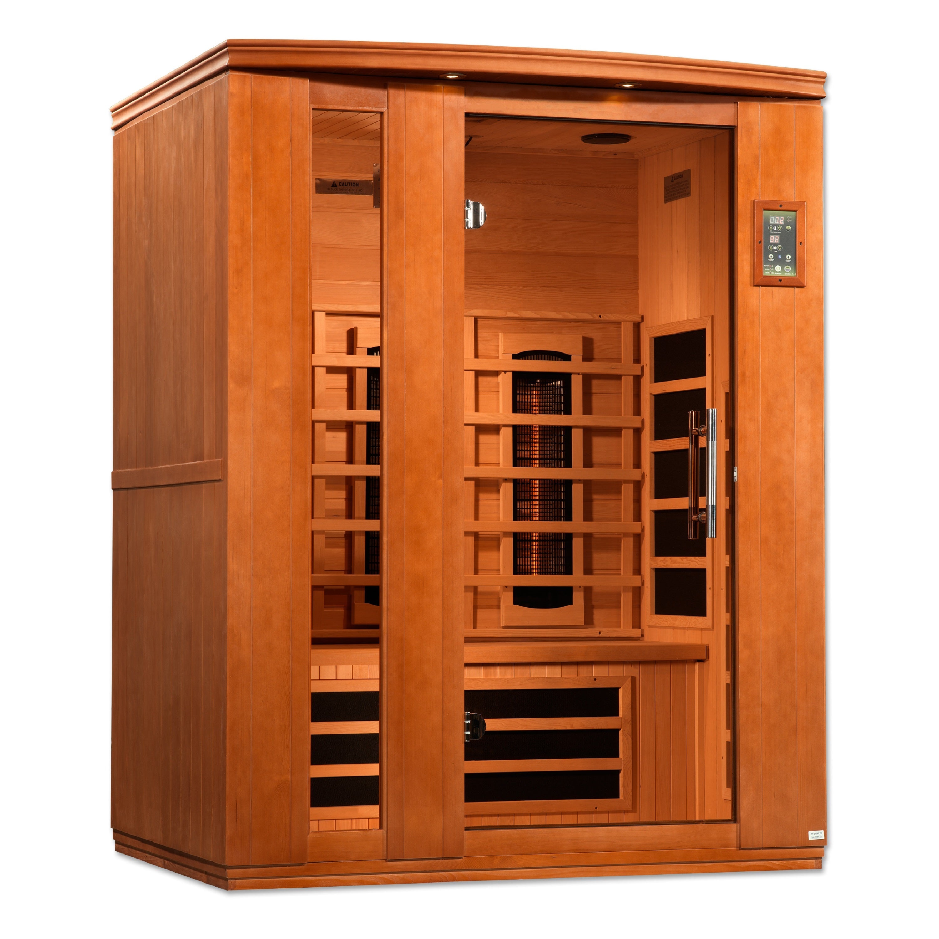 Golden Designs Dynamic "Lugano" Near Zero EMF 3-Person Full Spectrum FAR Infrared Sauna w/ Hemlock | DYN-6336-03 FS