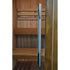 Wooden sauna with a metal handle on a white background