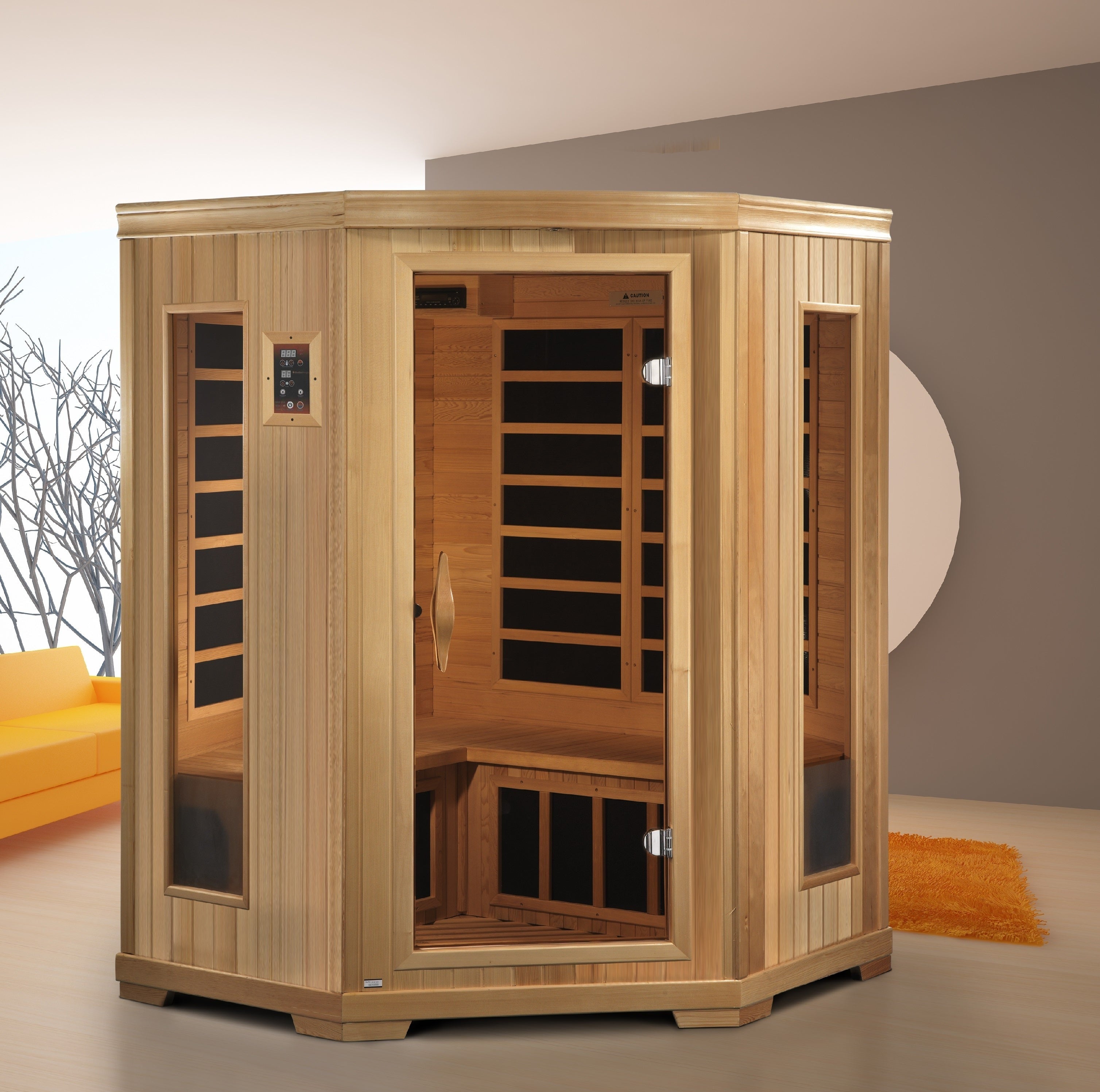 Golden Designs FAR Infrared Sauna Low EMF 3-Person | "Torino" Edition GDI-3356-01