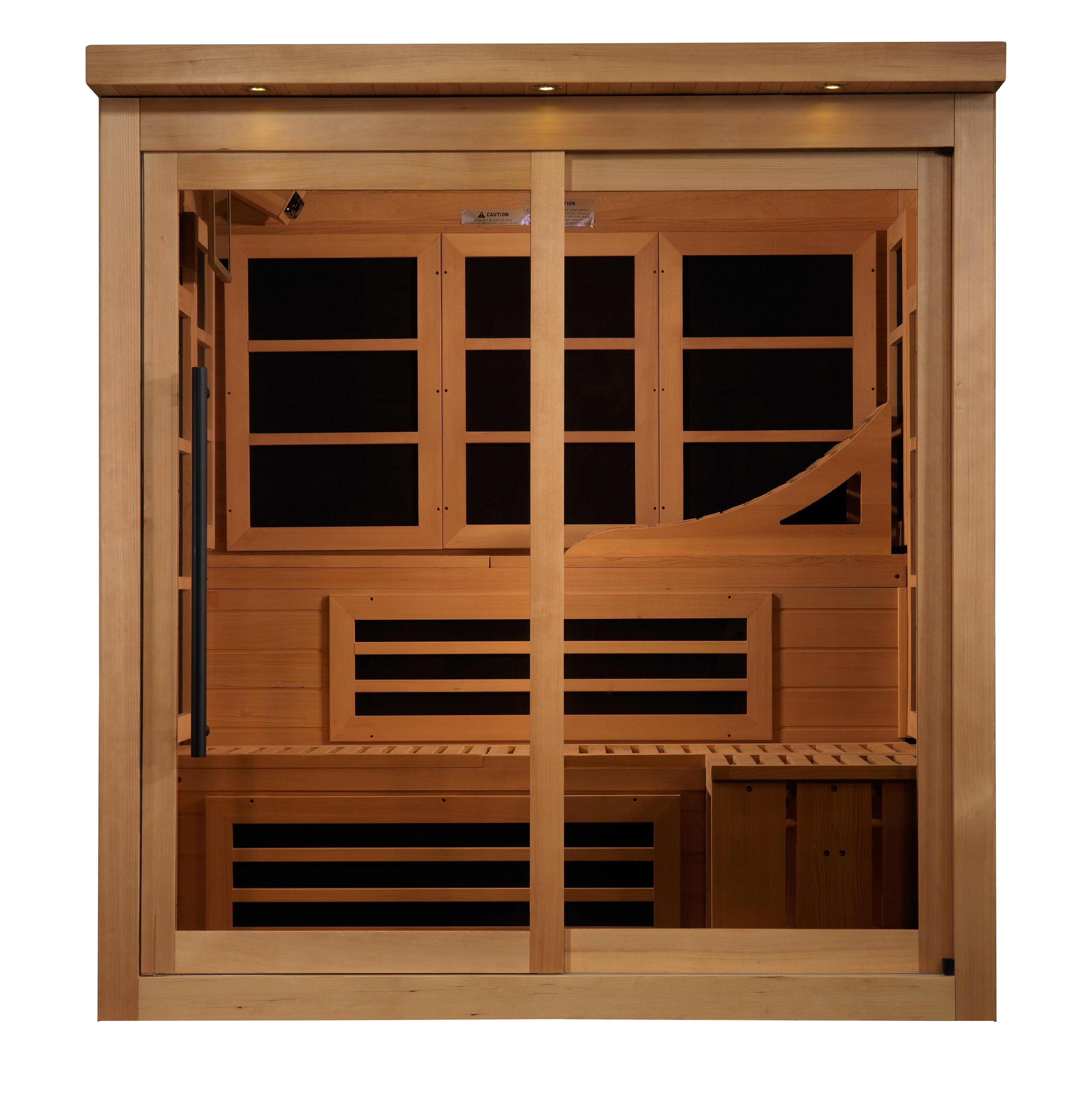 Golden Designs GDI-6996-02 Near Zero EMF 6-Person PureTech™ Infrared Sauna w/ 15” LCD Screen & Canadian Hemlock Wood